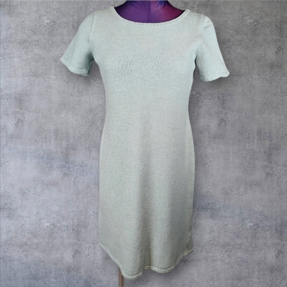 St. John Collection Light Aqua Santana Knit Wool Sheath Dress Size 6 Women's T22 - Picture 1 of 9